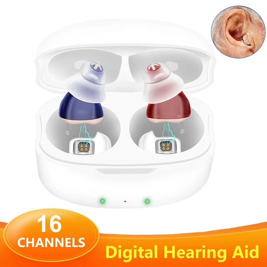 New Digital Hearing Aid Invisble Hearing Aids for Deafness Rechargeable with Noise Cancelling In-Ear Sound Amplifier audifonos