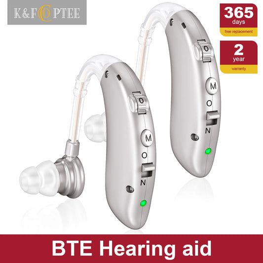 Rechargeable digital hearing aid for  seniors, intelligent noise reduction, easy to operate, suitable , cycle charging.